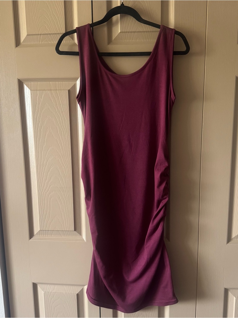 Sleeveless Wine Midi Dress